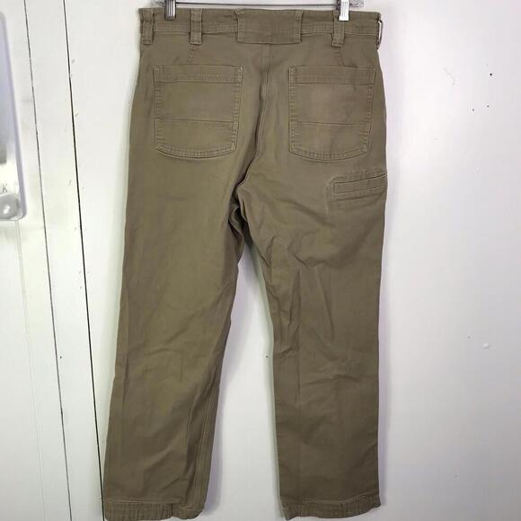 Duluth Trading Pants Mens 34 X 30 Flex Fire Hose Foreman Brown Canvas Work - Picture 2 of 11